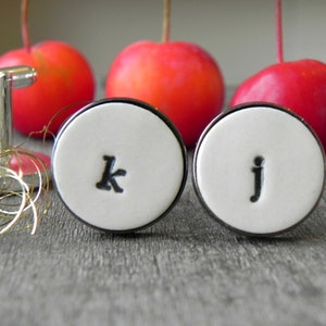 Personalized Custom Cuff Links, Wedding Monogrammed Cuff Links, Capital Letters, Father of the Bride Gift, Groom Best Man Groomsmen Custom image 7