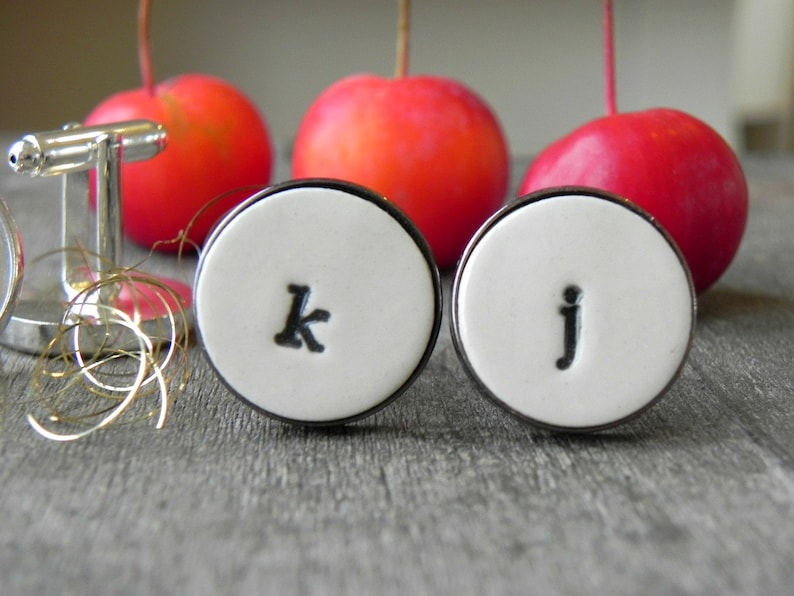 Personalized Custom Cuff Links, Wedding Monogrammed Cuff Links, Capital Letters, Father of the Bride Gift, Groom Best Man Groomsmen Custom image 7