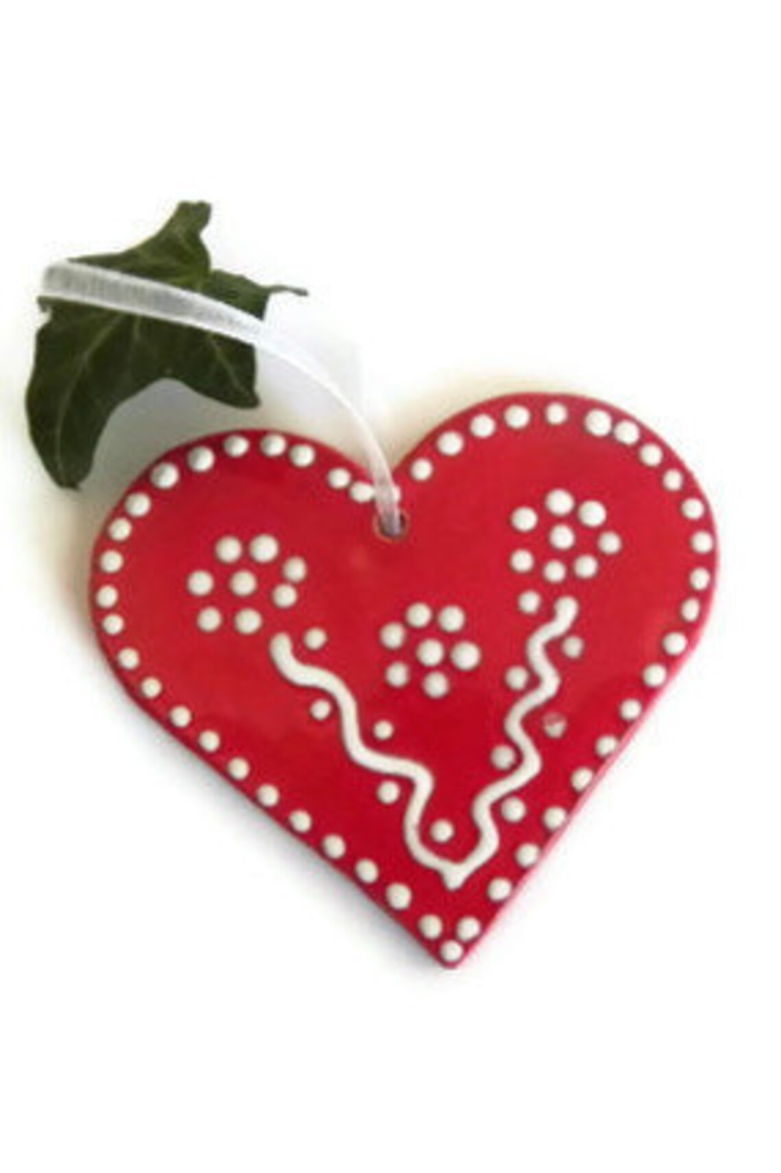 Set of 2 Ceramic Valentines Day Ornament Home Decoration Etsy