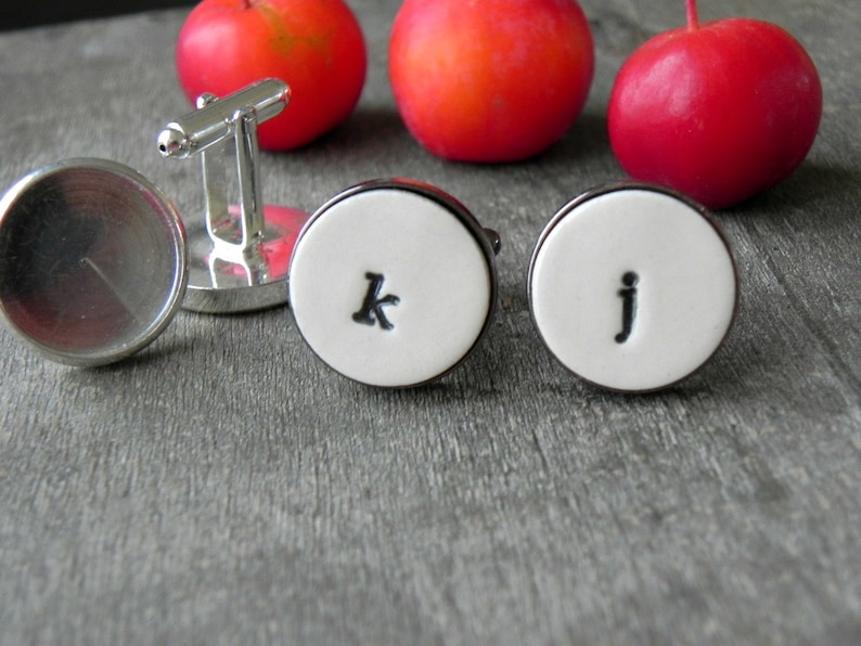 Personalized Cuff Links, Wedding Monogrammed Lower Case Cuff Links, Father of the Bride Gift Groom Best Man Groomsmen Custom Cuff Links image 2