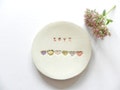 Love Ceramic Jewelry Dish,  Wedding Pottery Rainbow Hearts, Mother Trinket Dish , Colorful Ring Dish, Best Friends Dish, Sisters Gift product logo