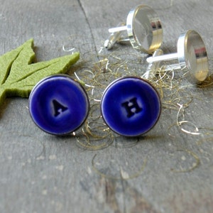 Personalized Custom Cuff Links, Wedding Monogrammed Cuff Links, Capital Letters, Father of the Bride Gift, Groom Best Man Groomsmen Custom image 4