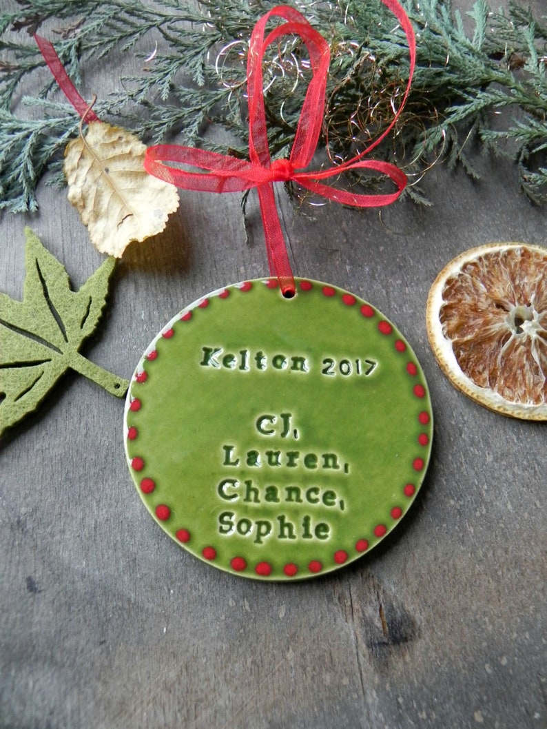 Personalized Family Christmas Ornaments Retro Christmas image 0