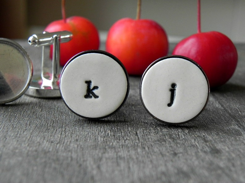 Personalized Custom Cuff Links, Wedding Monogrammed Cuff Links, Capital Letters, Father of the Bride Gift, Groom Best Man Groomsmen Custom image 5