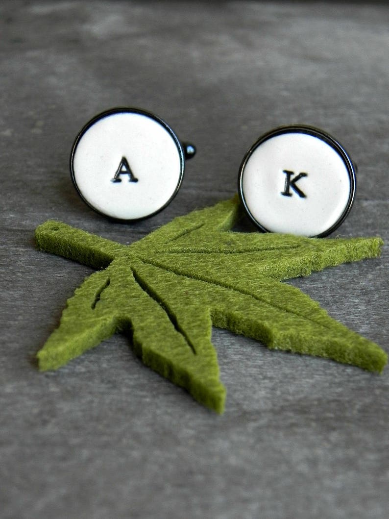 Personalized Custom Cuff Links, Wedding Monogrammed Cuff Links, Capital Letters, Father of the Bride Gift, Groom Best Man Groomsmen Custom image 3
