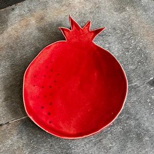 Ceramic Pomegranate Ring Dish, Red Fruit Plate, Gardening Gift, Spoon Rest  Kitchen Decoration, Foodie Vegan Gift