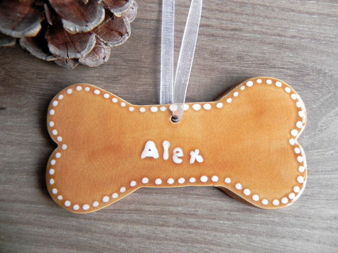 Personalised Little Dog Ceramic Christmas Ornament