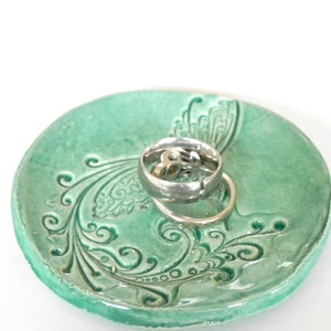 Ceramic Dish Bird Mint Plate Jewelry Dish Hummingbird Ring Holder Home Decoration Pottery image 4