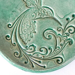 Ceramic Dish Bird Mint Plate Jewelry Dish Hummingbird Ring Holder Home Decoration Pottery image 2