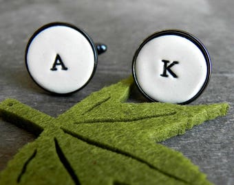 Boutons de manchette personnalisés, Boutons de manchette à monogramme mariage, Lettres majuscules, Cadeau père de la mariée, Cadeau pour le marié, garçon d&#39;honneur personnalisé