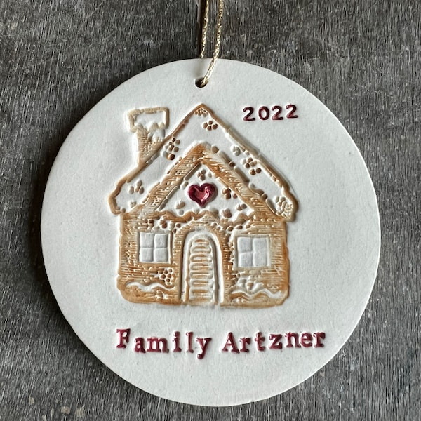 Personalized Gingerbread House, Christmas Family Ornaments, 2023 Holiday Home Decoration, Ornament in a Gift Box