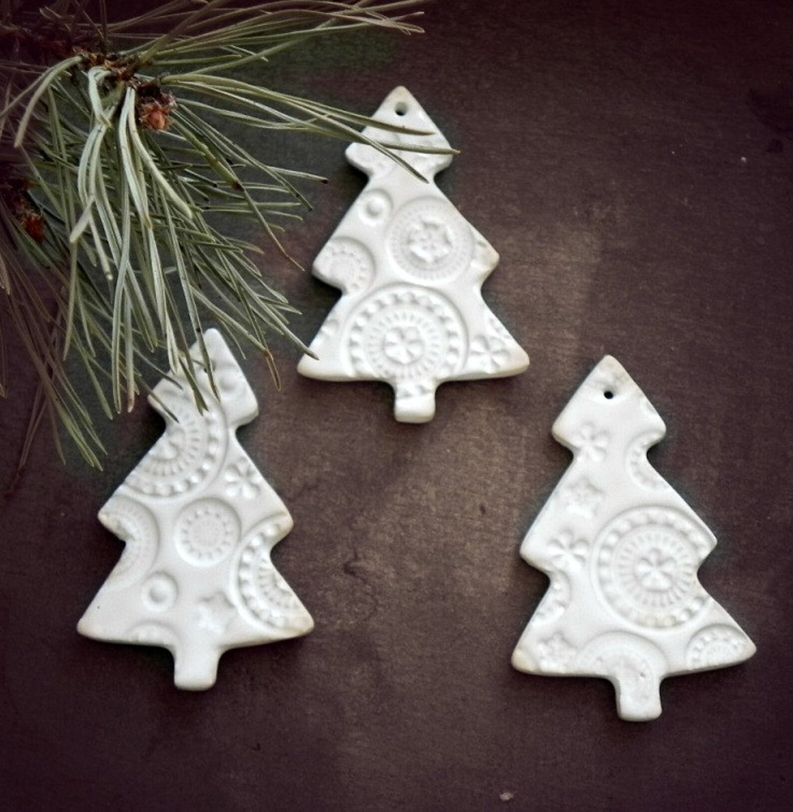 Ceramic Christmas Tree Ornaments Handmade Ceramic Tree Etsy