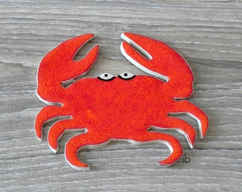Red Ceramic Crab Big Mosaic Tile Pottery Ocean Art Supplies