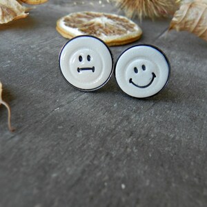 Smile Happy Face Cuff Links, Emoji Cuff Links, Sad Face Emoji Cufflinks, Wedding Cuff Links, Fathers Gift Boyfriend Gift Best Man Groomsmen image 6