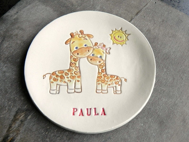 Baby Gift Personalized Baby and Mother Ceramic Plate Little image 0