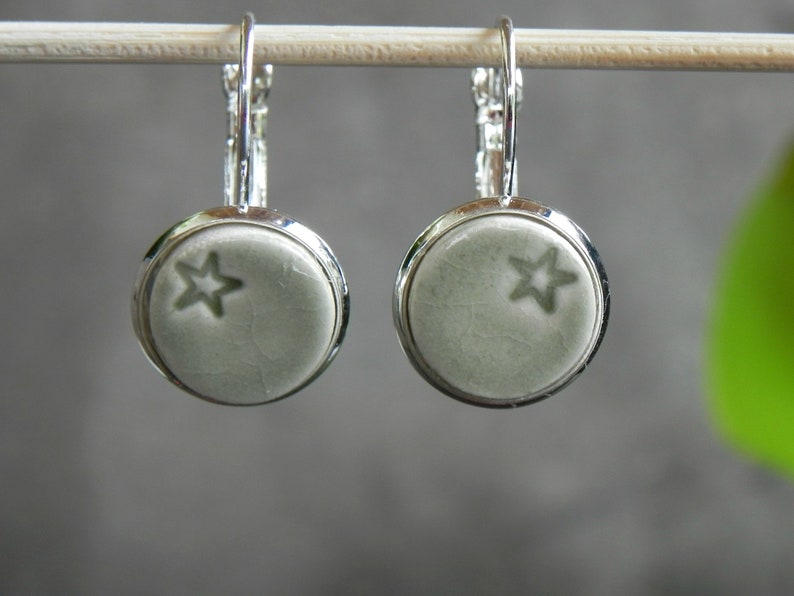 Geometric Circle Dangle Earrings Minimalist Round Earrings image 0