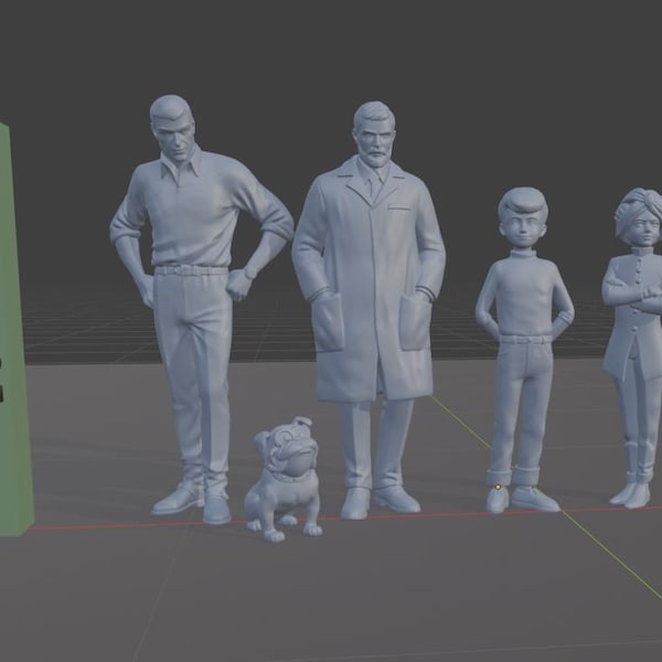 Classic Jonny Quest Team Figurines – 3D Printed Resin Set