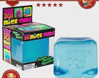 NeeDoh Nice Cube Sensory Fidget Toy, Super Solid Squishy Stress Relief Desk Toy