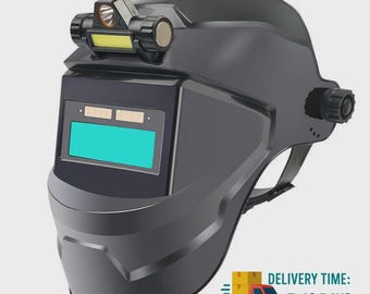 Casco de soldadura con oscurecimiento automático alimentado por energía solar: amplio campo de visión, color real, alta temperatura.