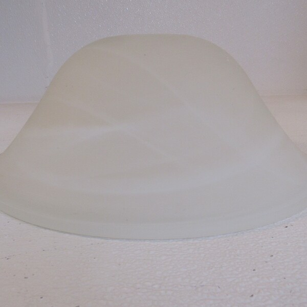 Designer Bell Shaped Hurricane Light Shade 14-in White Vintage Glass