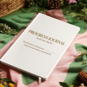 Progress Journal A5 Notebook, Softcover Progress Journal, Tracks Forward Motion, Aesthetic Daily Planner, Mindful Goal Setting, Stationery