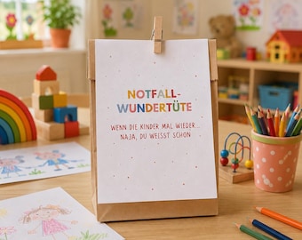 Lustige Notfalltüte für Erzieher | Geschenk Kindergarten & Kita | Abschiedsgeschenk Erzieherin | kleine Aufmerksamkeit