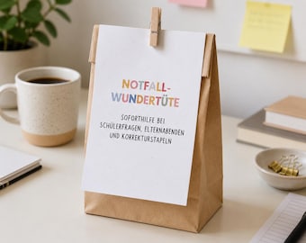 Lehrer Notfall-Wundertüte – Lustiges Geschenk für Lehrerinnen | Abschiedsgeschenk Schule | Witziges Dankeschön Lehrer | Schuljahresende