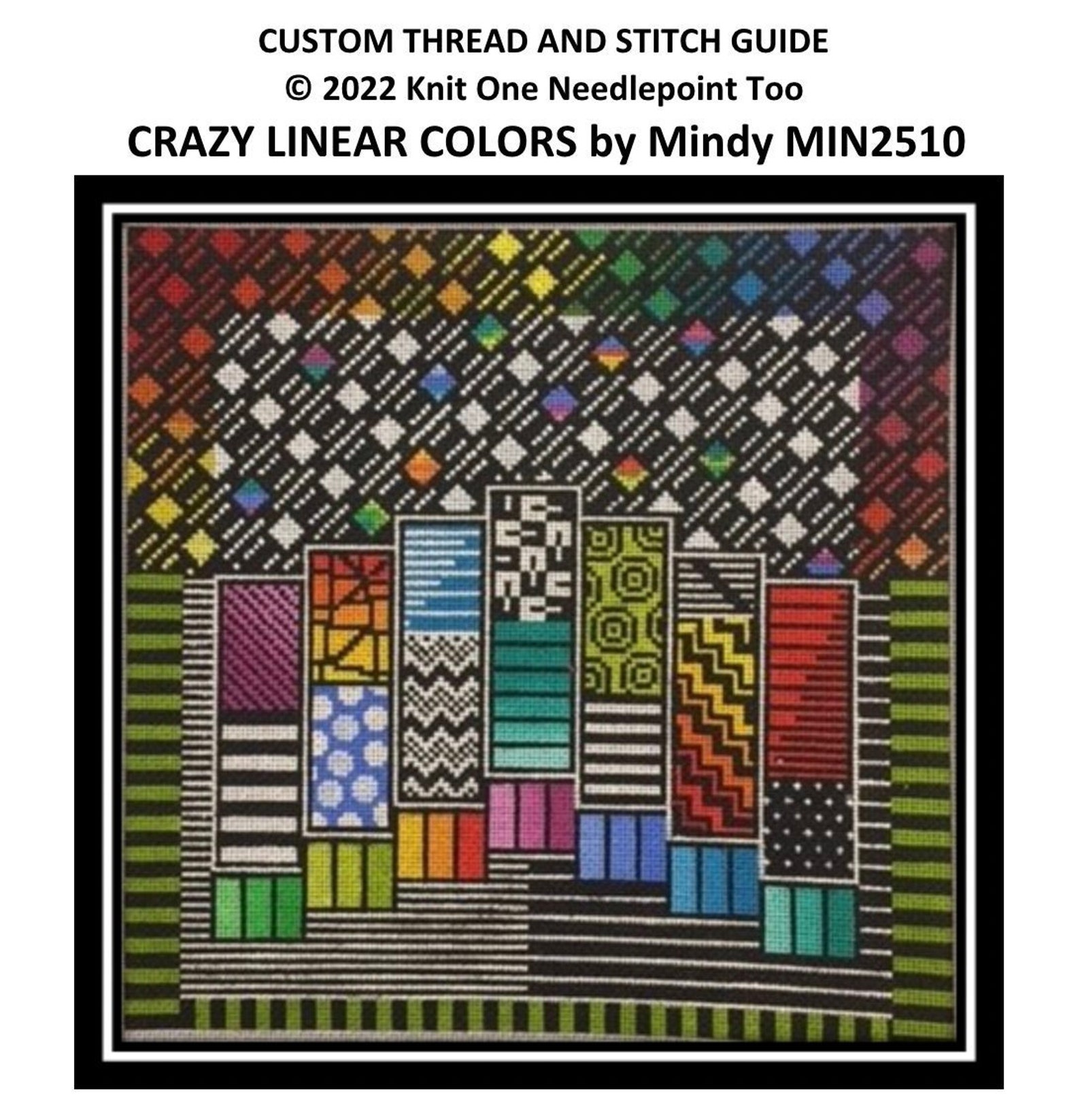 Stitch Guide for Crazy Linear Colors by Mindy Needlepoint MIN2510 - Etsy