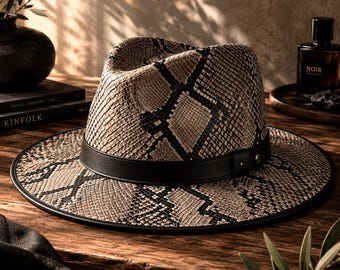 Handmade Python Leather Cowboy Hat, Western Style Gift for Him