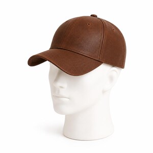 Handmade Brown Leather Baseball Cap Soft Lightweight Design Unisex Daily Birthday Gift
