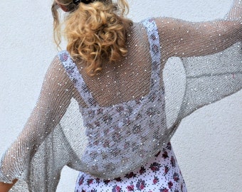 silver cardigan for wedding