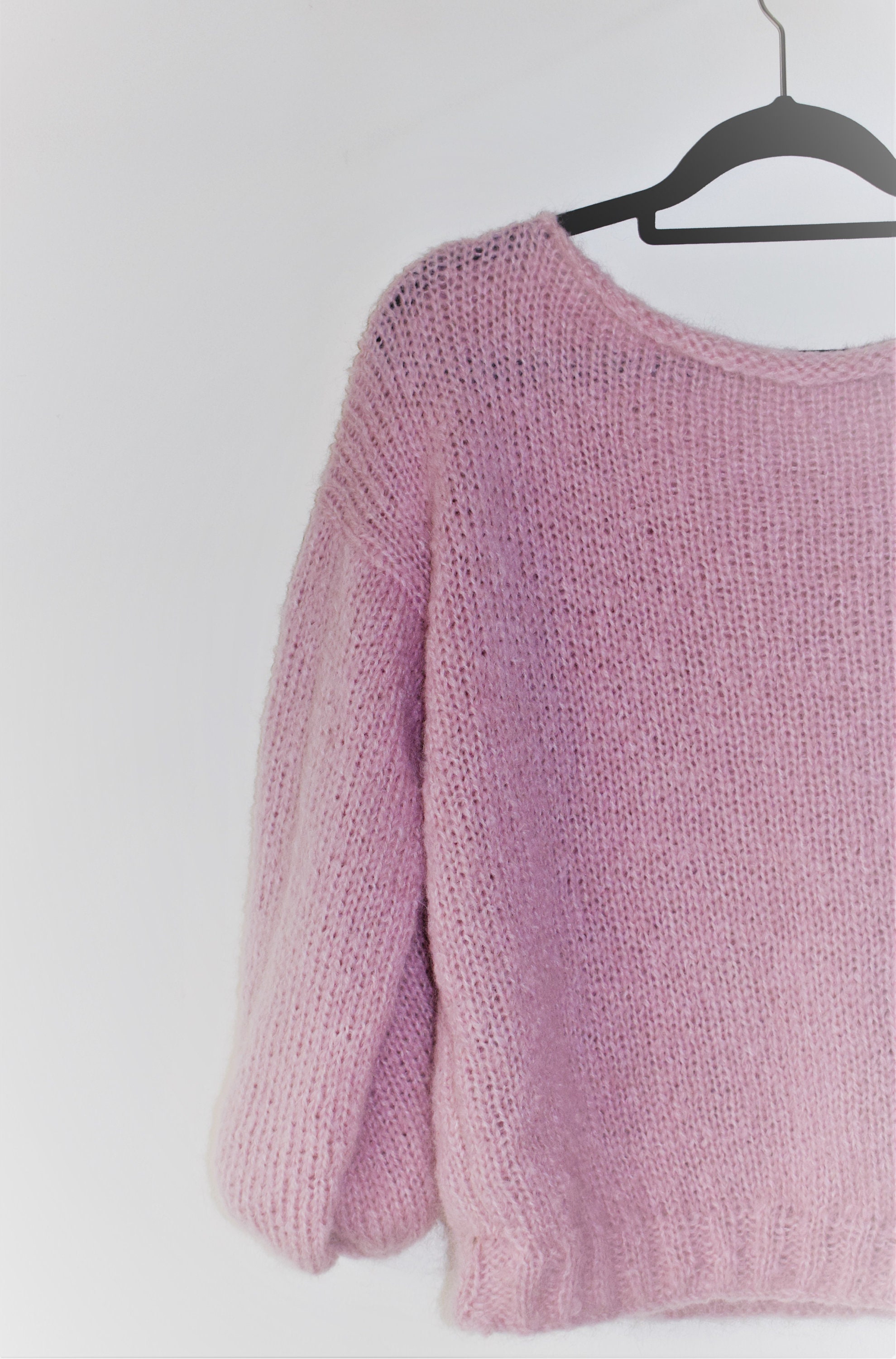 Pink Mohair Chunky Knit Jumper La Nuvola . Sweater Weather | Etsy