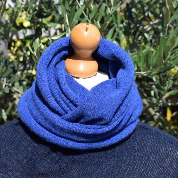 blue cashmere infinity scarf