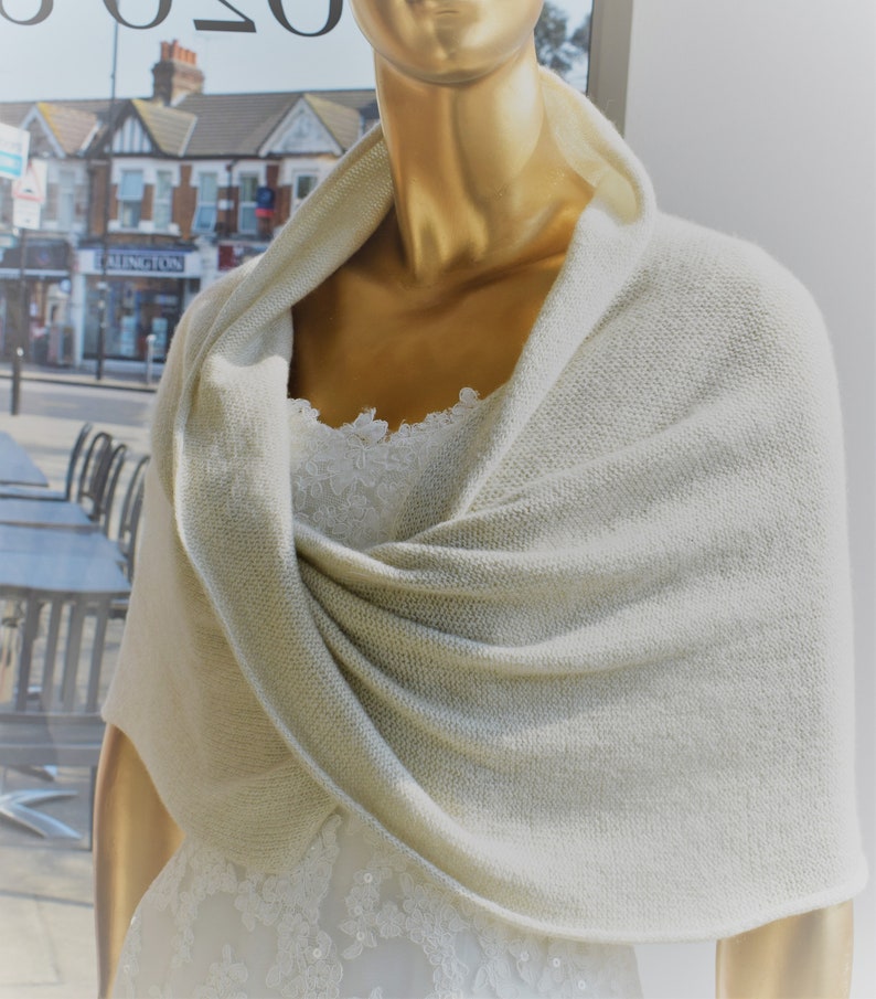 Bridal Loop Knit Bolero Shawl . Pure Cashmere Wedding Shrug Etsy
