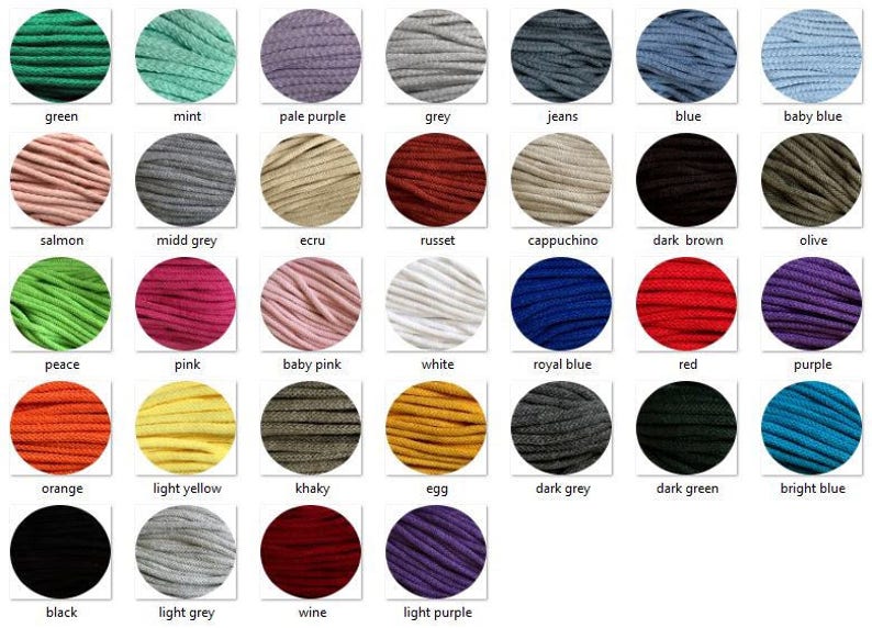 Mid Grey cotton yarn 5mm cotton rope zpaghetti yarn knitting basket rug macrame