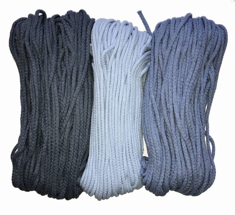 Baby blue cotton yarn 5mm cotton rope zpaghetti yarn knitting basket rug macrame crochet zpagetti thick yarn