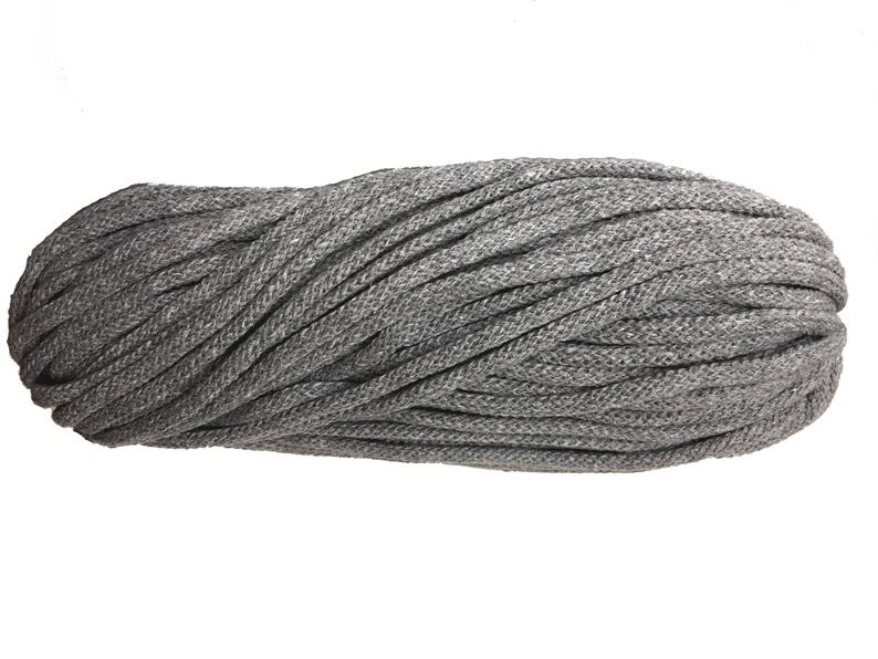 Mid Grey cotton yarn 5mm cotton rope zpaghetti yarn knitting basket rug macrame