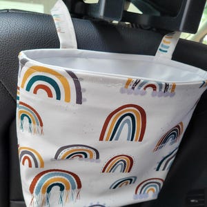 Waterproof, Wipeable and Washable Rainbow Print Car Trash Bag, Waterproof Car Trash Bag, Washable Car Trash Bag, Wipeable Car Trash Bag