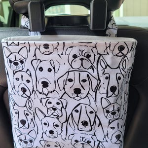 Waterproof, Wipeable and Washable Dog Print Car Trash Bag, Waterproof Car Trash Bag, Washable Car Trash Bag, Wipeable Car Trash Bag