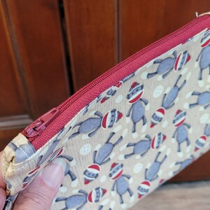 Monedero de tela con estampado de mono calcetín, cartera de mano, monedero de mano, monedero de mano, monedero con cremallera, llavero, monedero pequeño