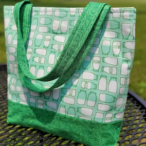 Small Milk Print Tote, Mini Tote, Small Bag, Small Purse, Mini Tote Bag, Stylish Bag, Handmade Tote, Cotton Tote Bag, Small Tote