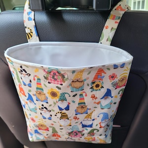 Waterproof, Wipeable and Washable Gnome Print Car Trash Bag, Waterproof Car Trash Bag, Washable Car Trash Bag, Wipeable Car Trash Bag
