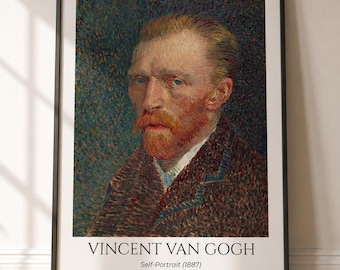 Poster Autoritratto Van Gogh | Vincent Van Gogh Arte da Parete | Arte Post-Impressionista | Stampa Museo Vintage | Download Immediato
