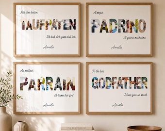 Regalo Padrino Personalizzato con Foto | Poster Padrino Personalizzato | Richiesta Padrino | Poster Fotografico