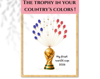 Italia, Argentina e Brasile Mondiali di Calcio 2026 per Bambini – Attività con Impronte Digitali Personalizzate – Trofeo Calcio Fai da Te