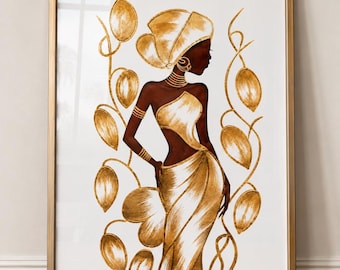 Poster Donna Dominicana | Elegante Arte Caraibica | Decorazione Murale Afro Tropicale | Opera Ispirata alla Repubblica Dominicana