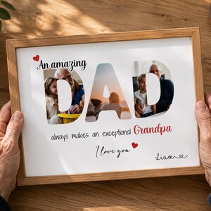 Personalized Papi Photo Print • Custom Father's Day Gift for Grandpa • Photo Letter Collage Papa Poster • Digital Download Grandfather Gift