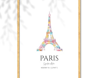 Poster Parigi Torre Eiffel • Arte Moderna Parigi • Decorazione Francese • Stampa Viaggio Parigi • Wall Art Parigi