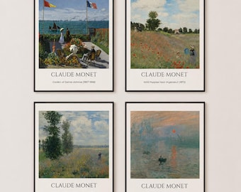 Collezione di Poster Claude Monet | Campo di Papaveri vicino Argenteuil, Papaveri Selvatici, Impressione, Alba & Giardino a Sainte-Adresse