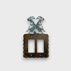 Double Rocker Light Switch Cover With Kokopelli
